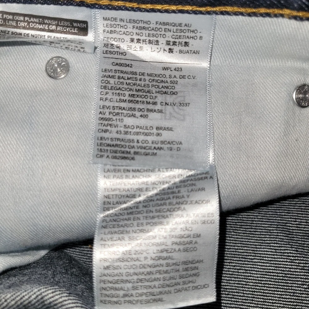 Levi's 505 Jeans Blank Red Tab NWT Men's 38X32 Regular Straight Leg Blue Denim